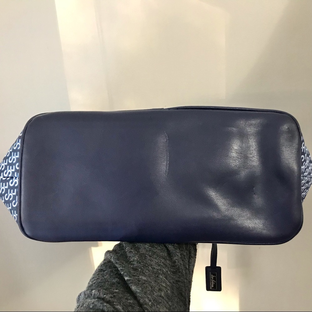 Sam Edelman Signature Shoulder Bag Tote Navy Poseidon Blue - Picture 8 of 8